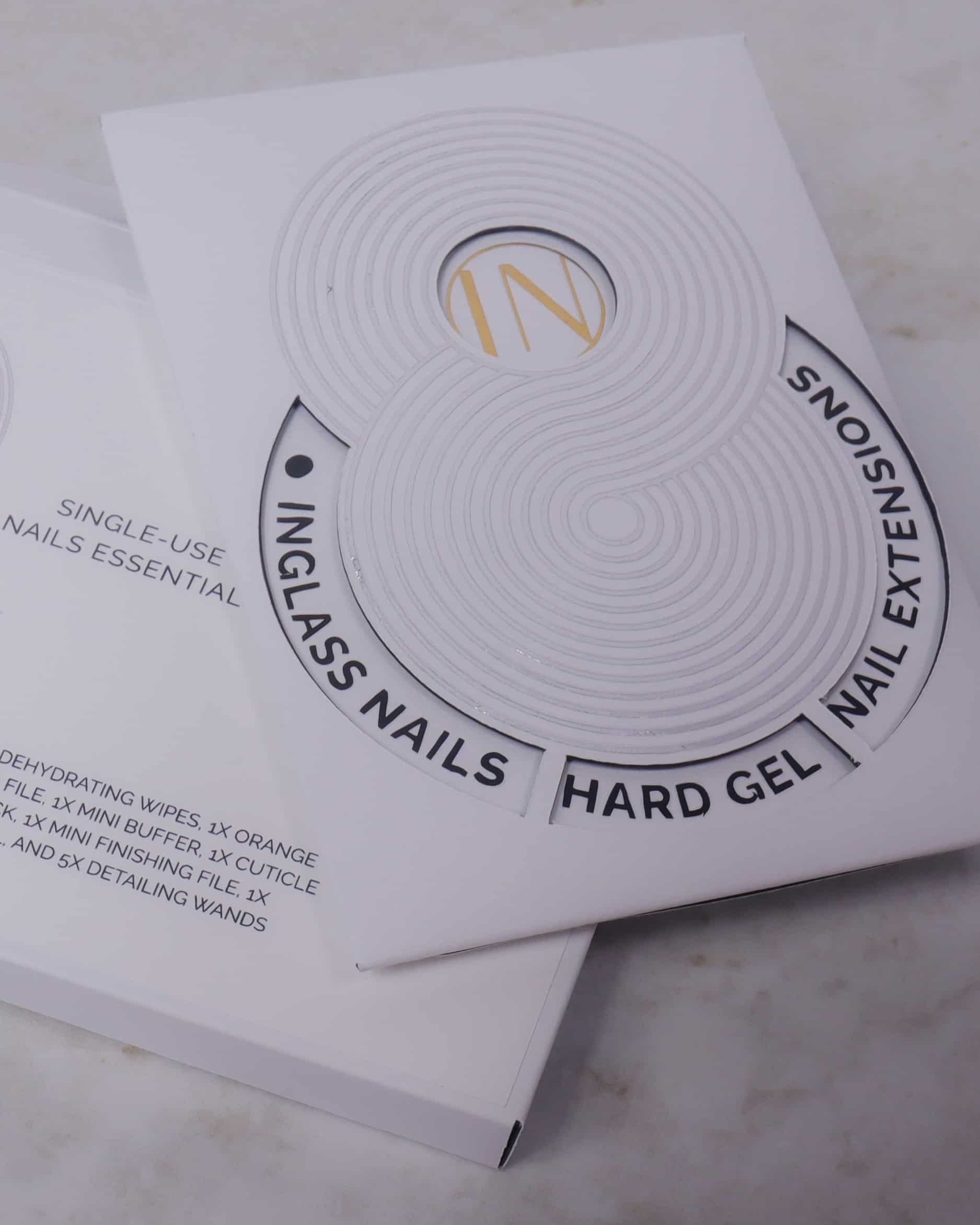 Hard gel nail extensions box by Inglass Nails. Reusable nail extensions by Inglass Nails. 