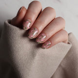 Fall florals nail art. Mismatched manicure. Reusable nail extensions. 