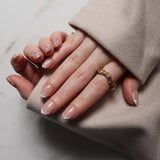 Fall florals nail art. Mismatched manicure. Reusable nail extensions. 