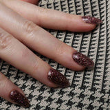 Glitter nails. Encapsulated glitter. Reusable nail extensions. 