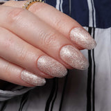 Glitter nails. Encapsulated glitter. Reusable nail extensions. 