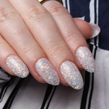 Glitter nails. Encapsulated glitter. Reusable nail extensions. 