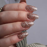 Glitter nails. Encapsulated glitter. Reusable nail extensions. 