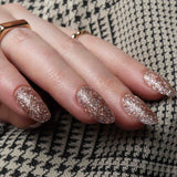 Glitter nails. Encapsulated glitter. Reusable nail extensions. 
