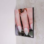 Reusable nail extensions short almond nails. Chrome nails. 