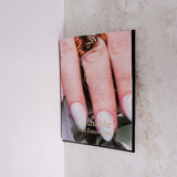 Reusable nail extensions short almond nails. Chrome nails. 
