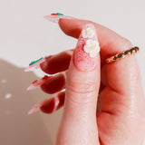 Strawberry 3D Reusable Nail Extensions long almond 