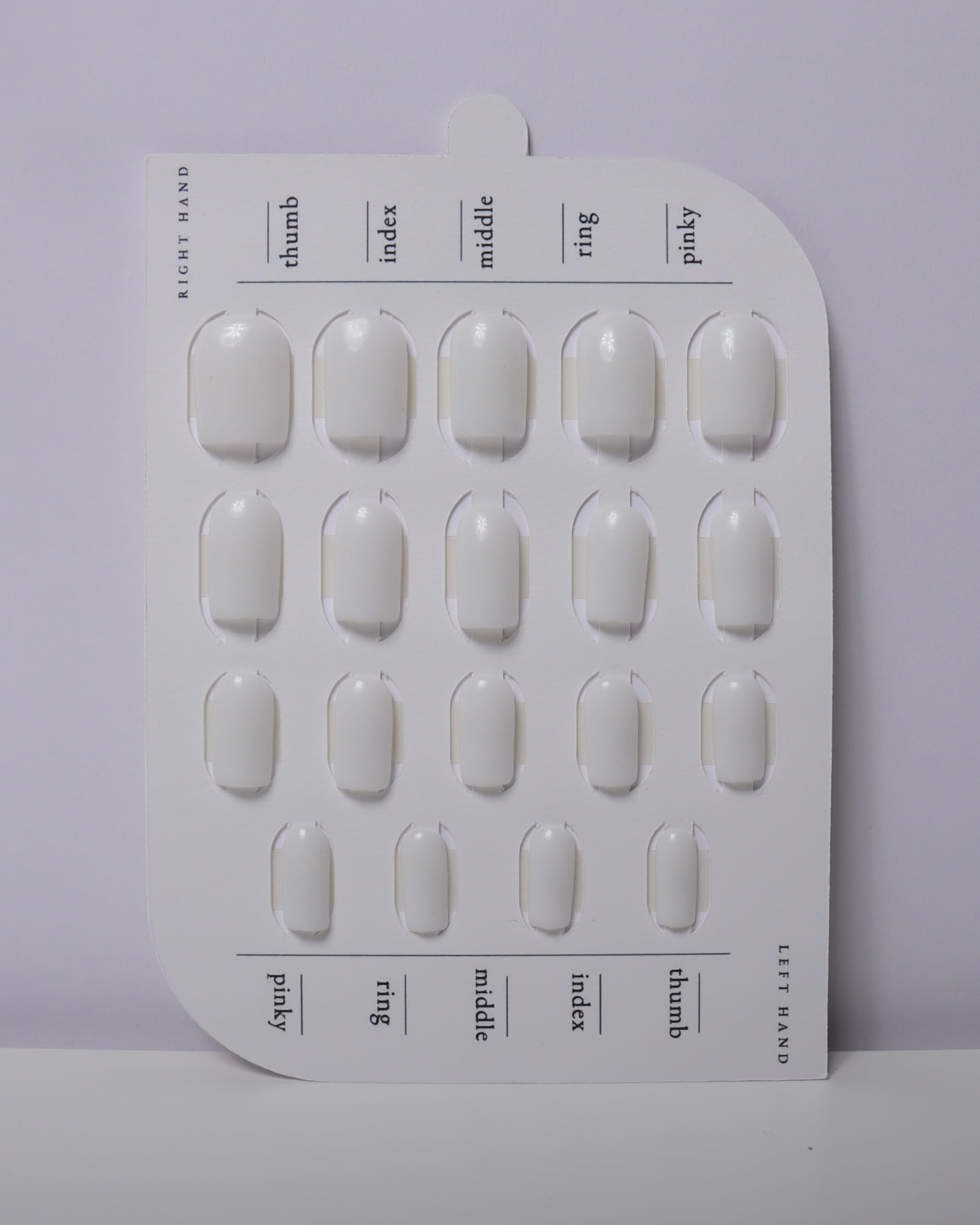 The Sizing Swatches for Inglass Nails. 