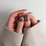 Marble nails. Reusable nail extensions by Inglass nails.