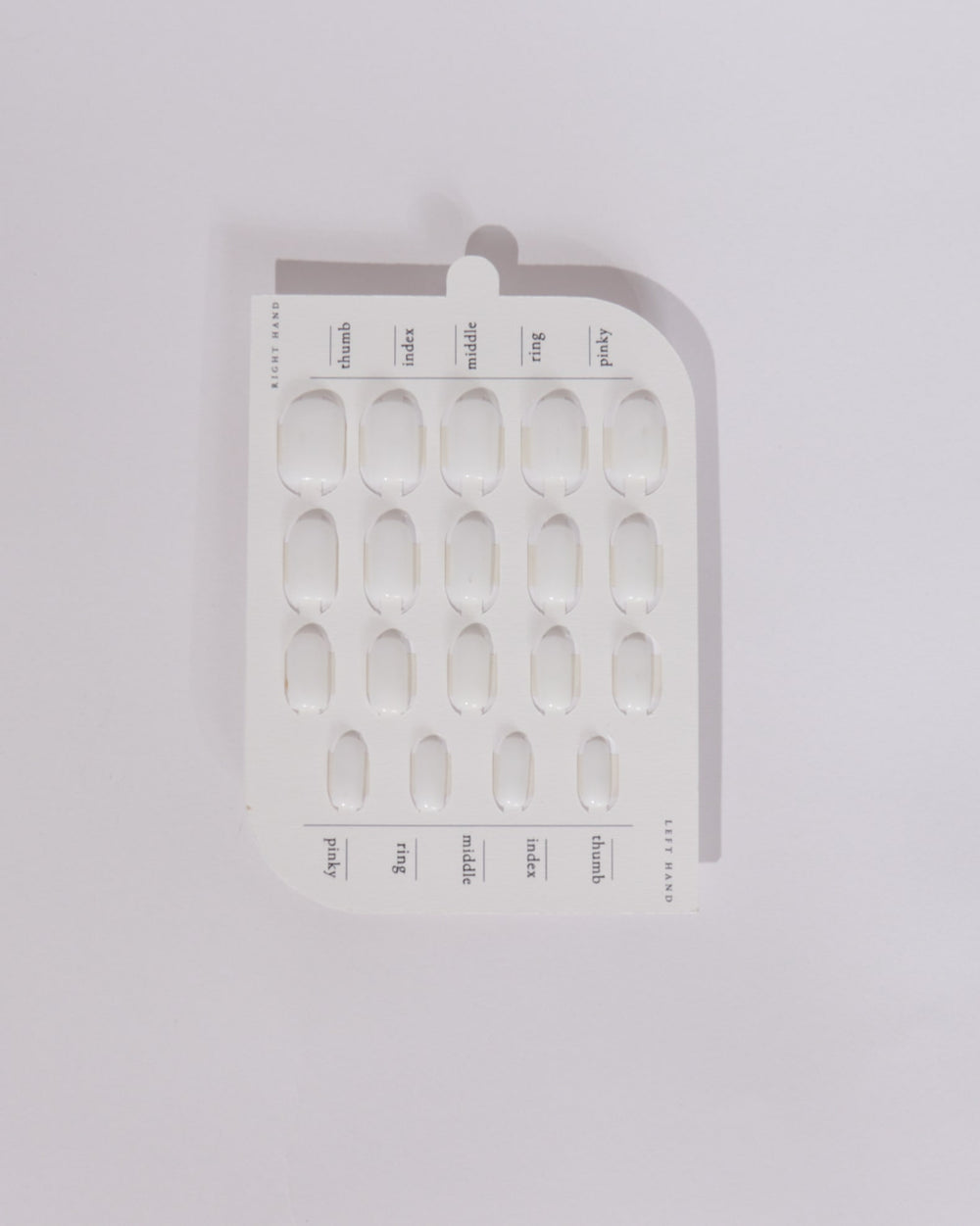 The Sizing Swatches for Inglass Nails. 19 Nail extensions swatches in gray and white background. 