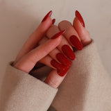 Cranberry red nails by inglass nails