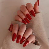 Cranberry red nails by inglass nails