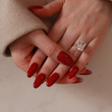 Cranberry red nails by inglass nails