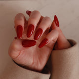 Cranberry red nails by inglass nails