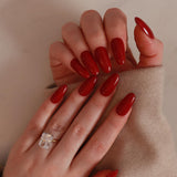 Cranberry red nails by inglass nails