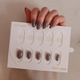 Soft taupe glitter nails by Inglass nails 