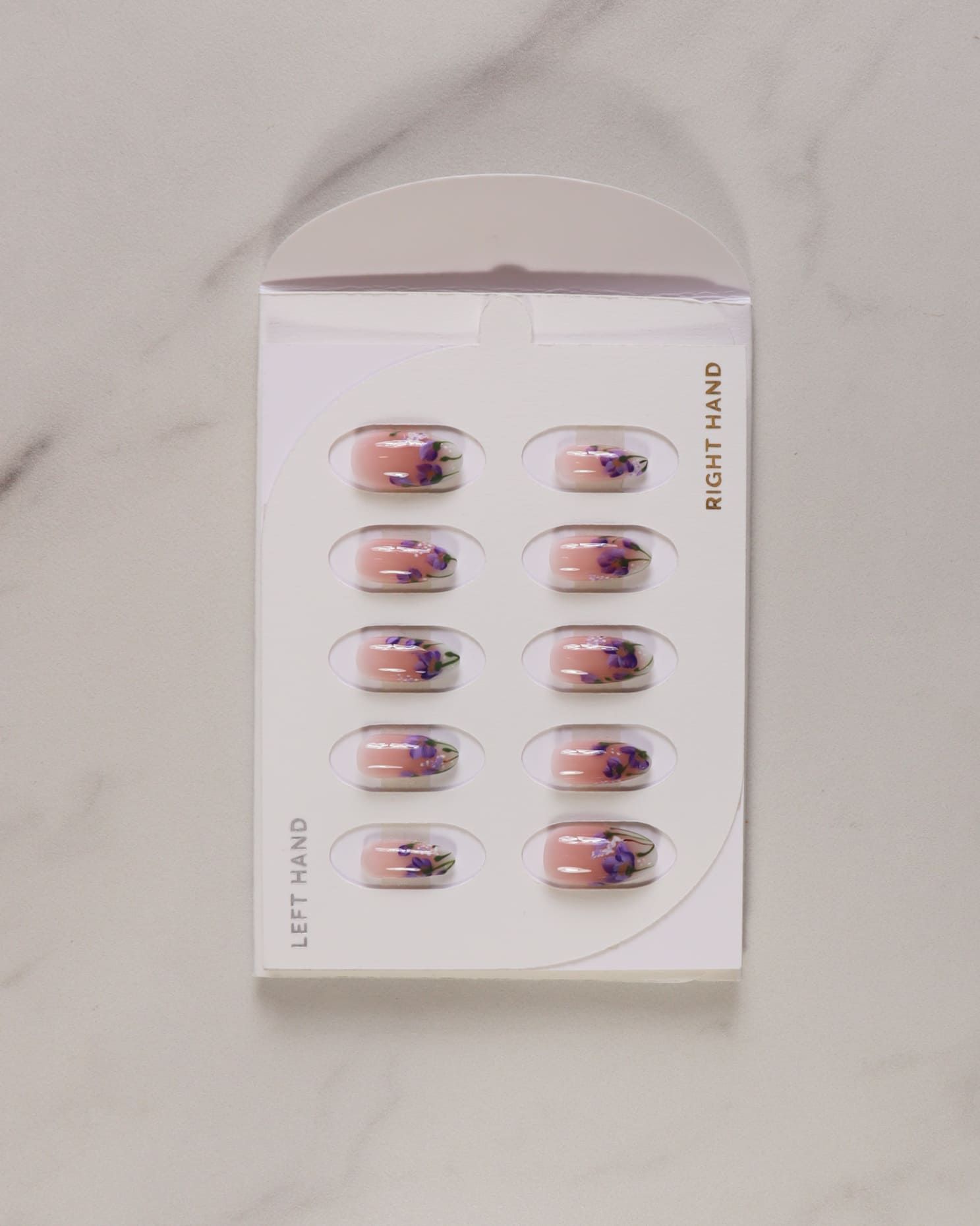purple flowers nail extensions box