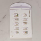 white handpainted flowers box