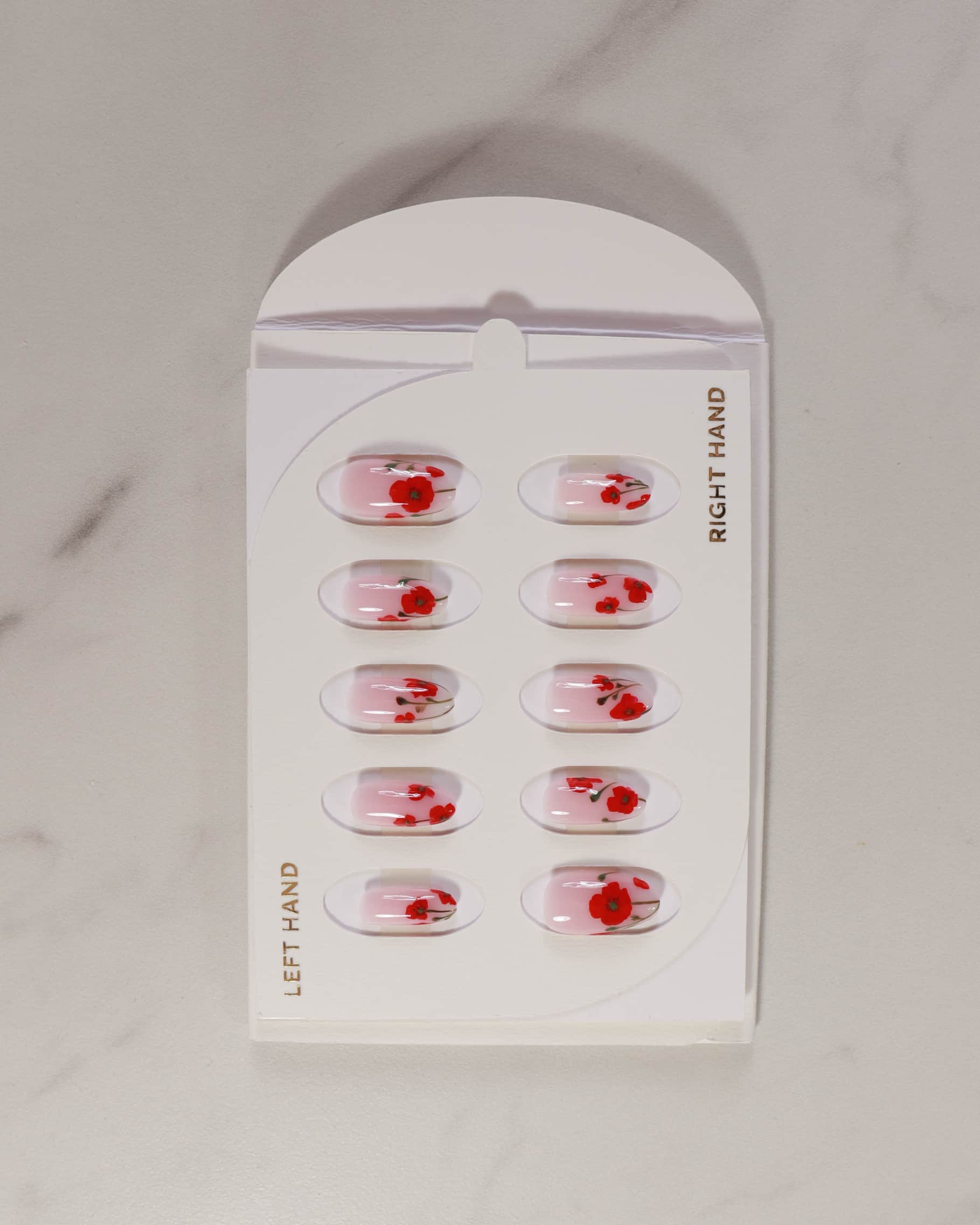 red poppy flowers nails box