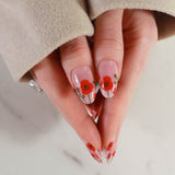 red poppy flowers nails