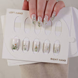 white handpainted flowers box