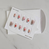 Nail art decorative designs on a white background