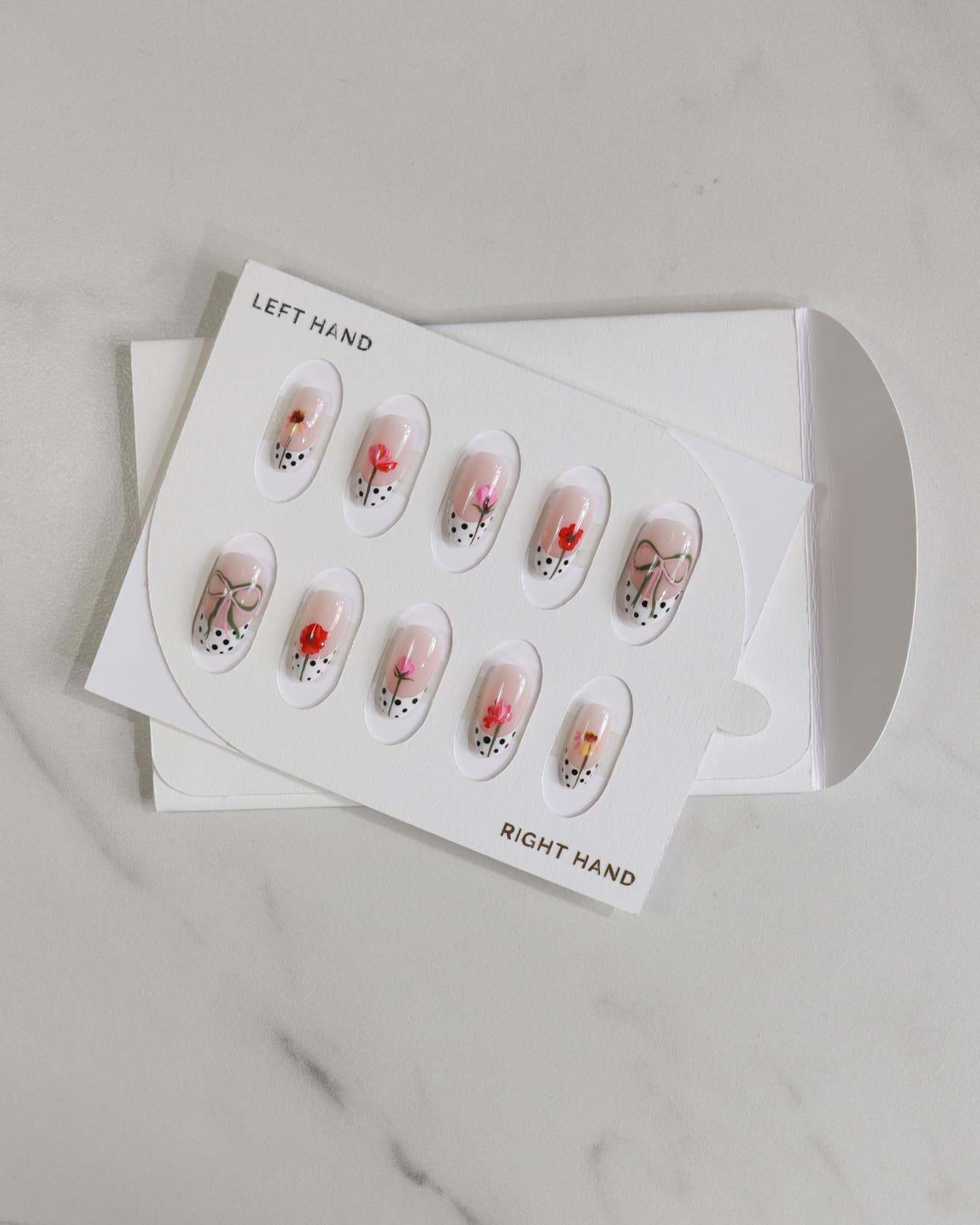 Nail art decorative designs on a white background