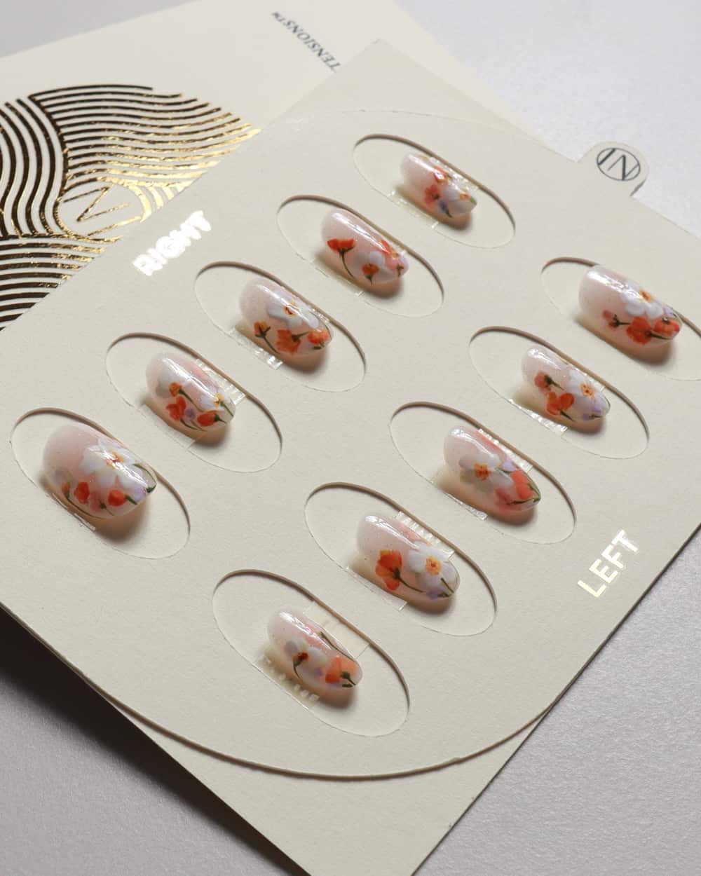 Nail art  design on a white card