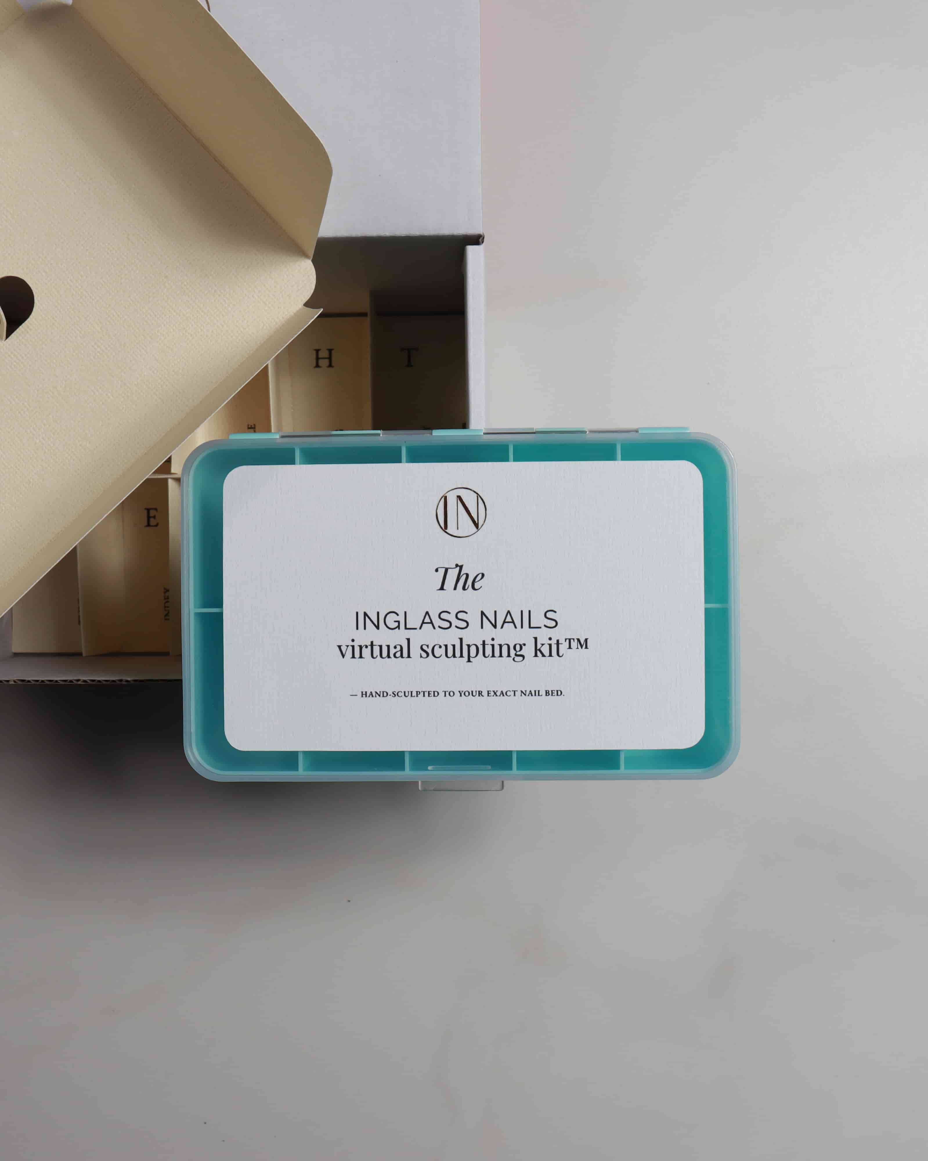 The Inglass Nails Virtual Sculpting Kit Box in white background