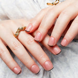 Micro black French. Extra short nails. Reusable nail extensions. Micro French nails. 