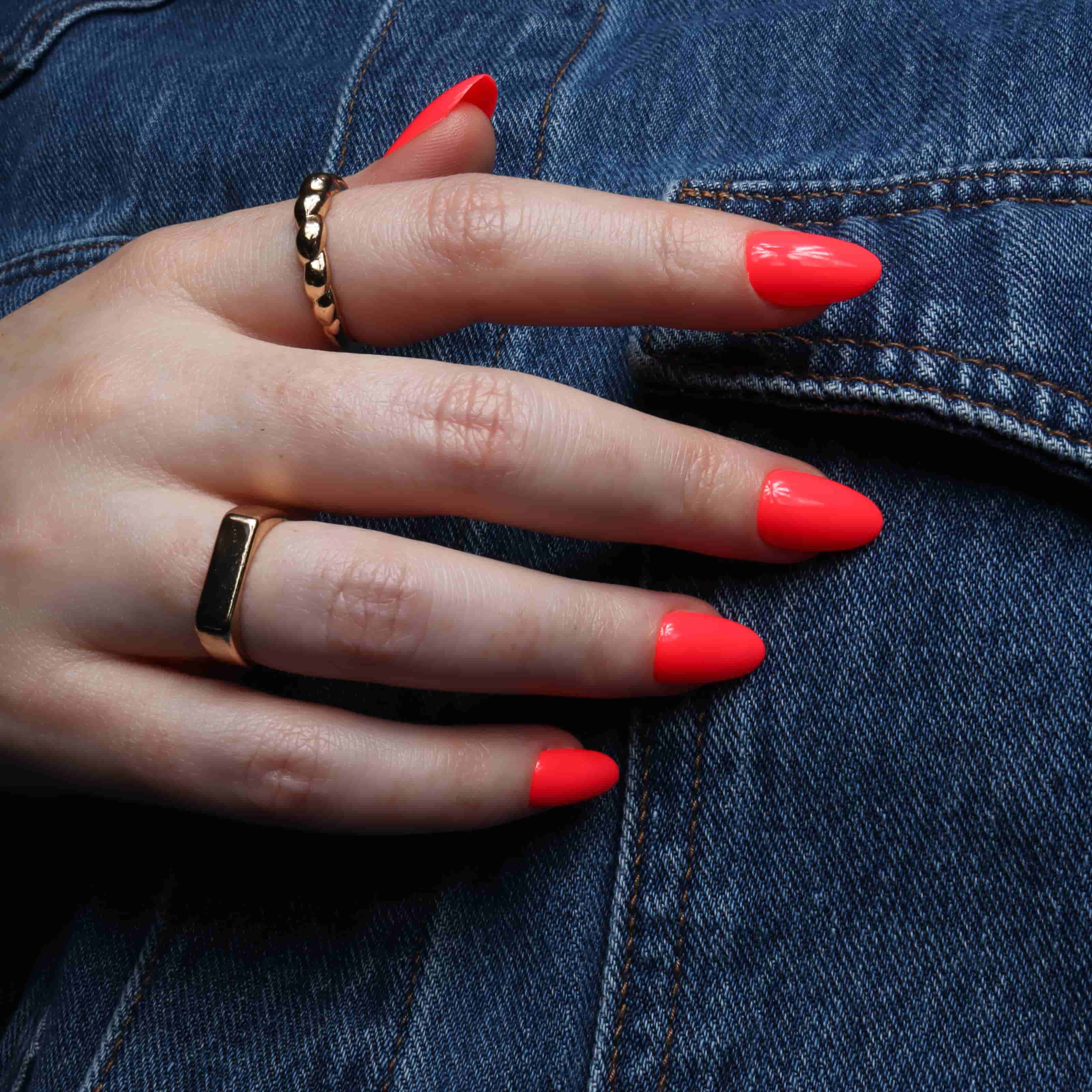 Neon Pink Reusable Nail Extensions