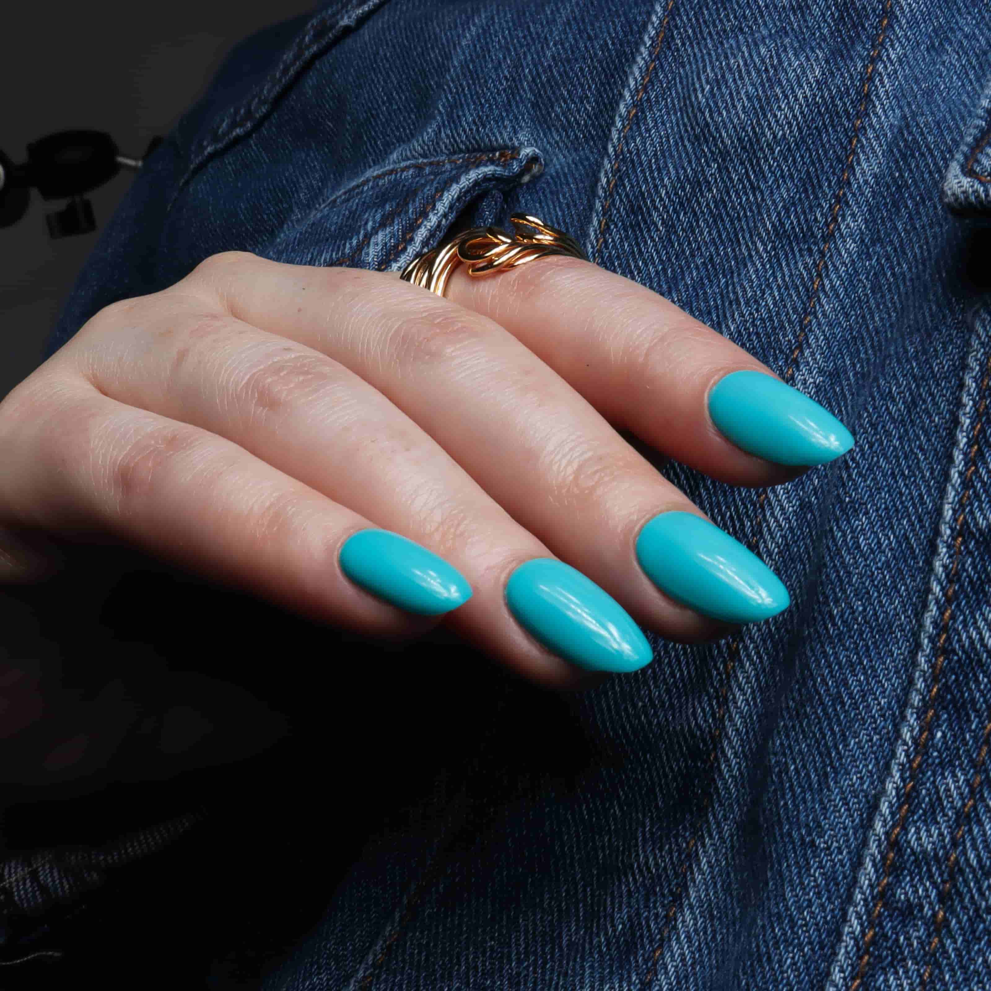Turquoise Blue Reusable Nail Extensions