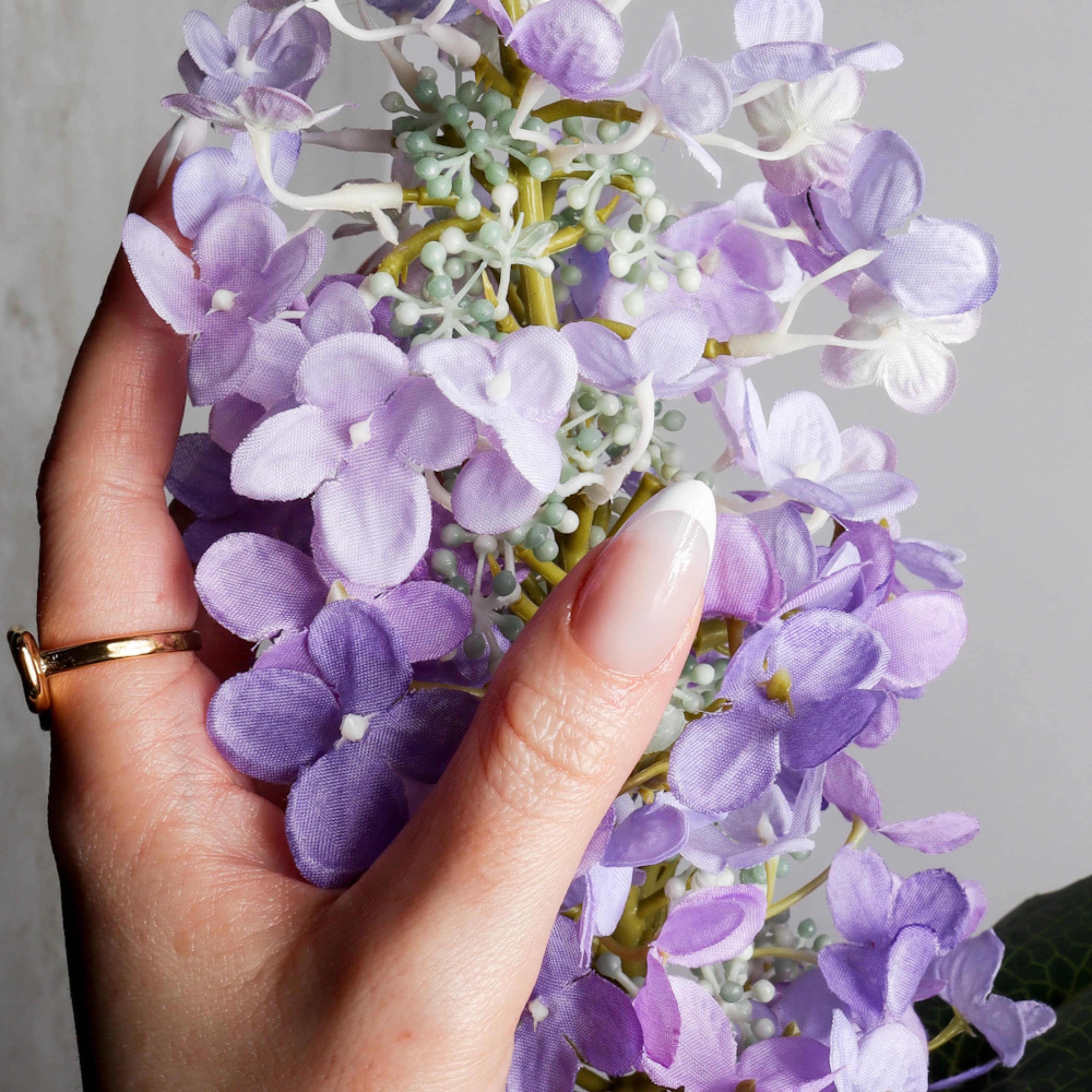 White French nails. Reusable nail extensions. Long almond French nails. 