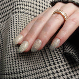 Glitter nails. Encapsulated glitter. Reusable nail extensions. 