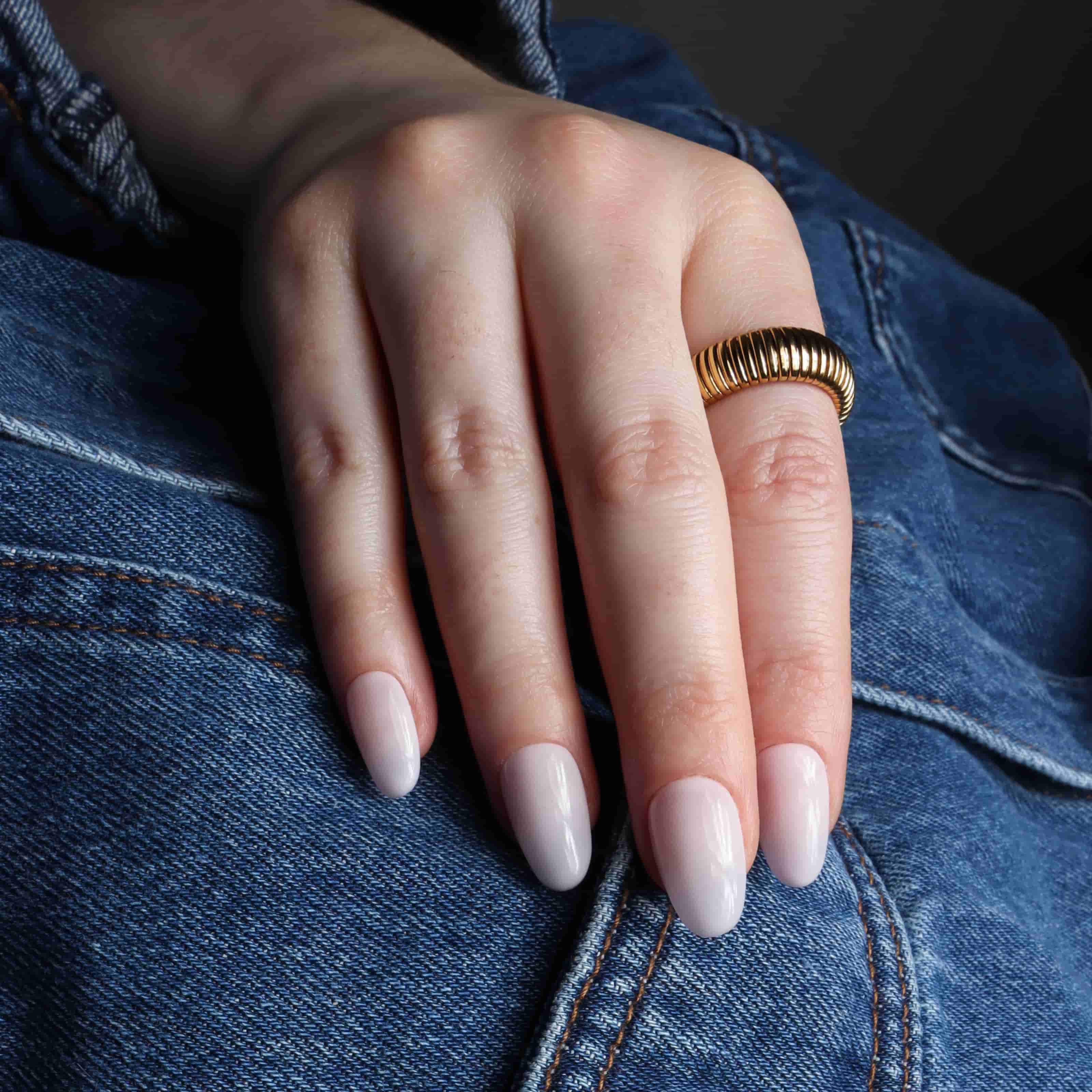 Milky Pink nails. Reusable Nail Extensions. 