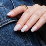 Milky Pink nails. Reusable Nail Extensions. 