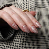 Glitter nails. Encapsulated glitter. Reusable nail extensions. 