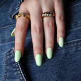 Pastel Green Reusable Nail Extensions.