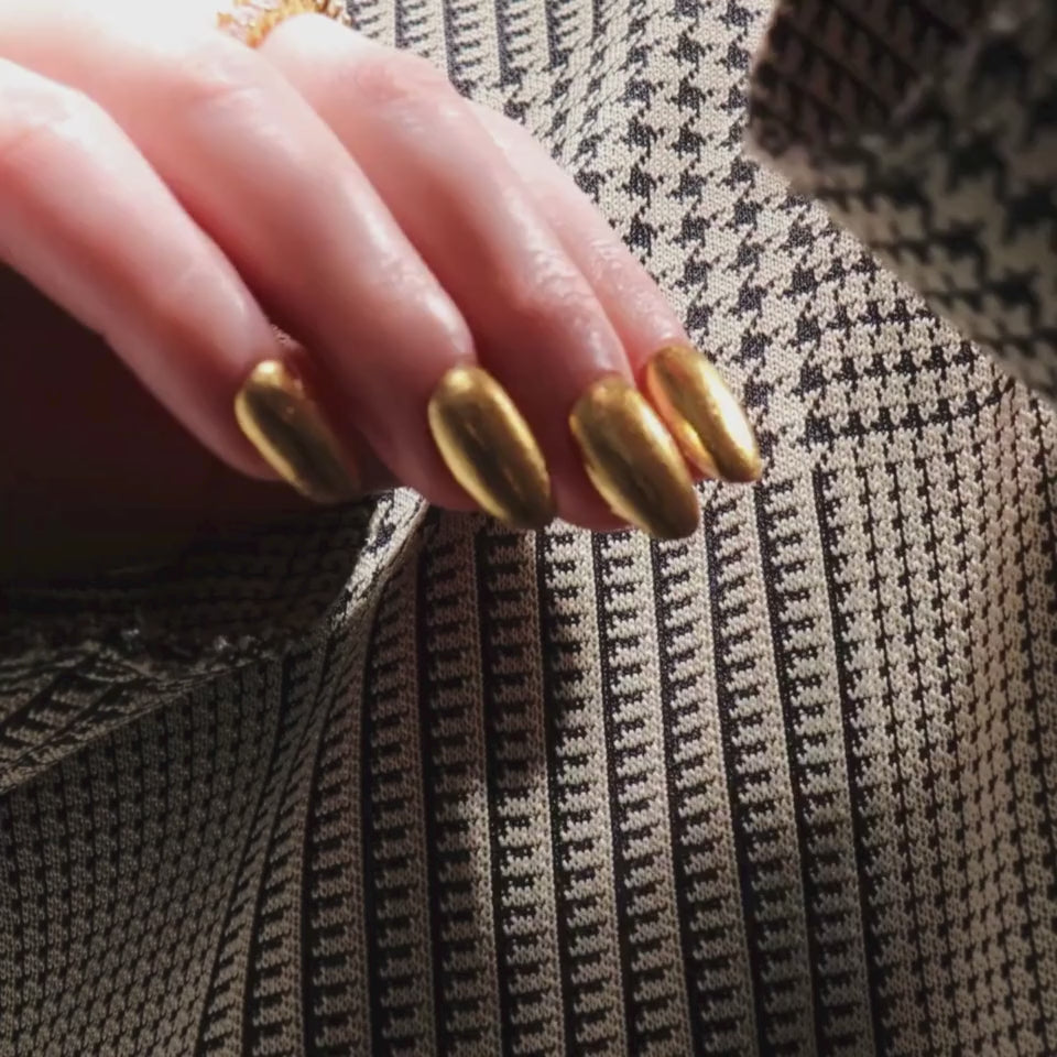 Vintage Gold Mirror Nails. Reusable Nail Extensions. 
