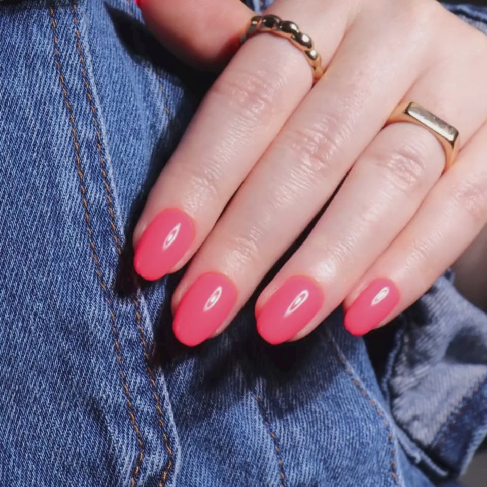 Neon Pink Reusable Nail Extensions