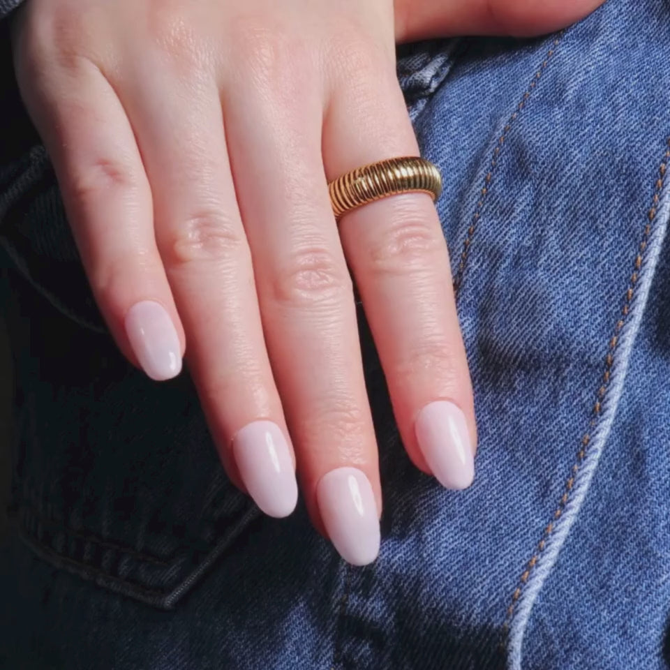 Milky Pink nails. Reusable Nail Extensions. 