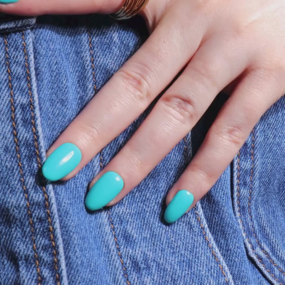 Turquoise Blue Reusable Nail Extensions