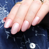 Satin pink nails. Reusable nail extensions. 