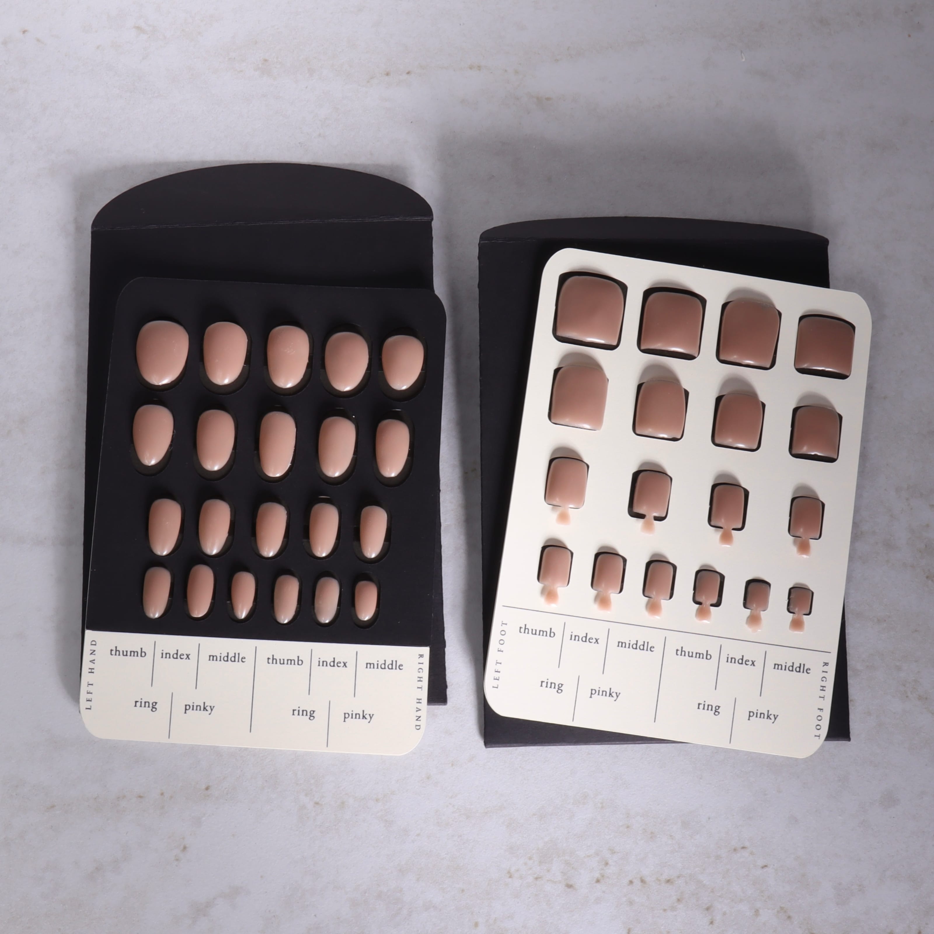 Sizing swatches for reusable nail extensions. Nail sizing kit. 