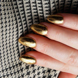 Vintage Gold Mirror Nails. Reusable Nail Extensions. 